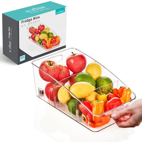 Fridge Organizer on Wheels Curved Top, Medium (1-Pack)