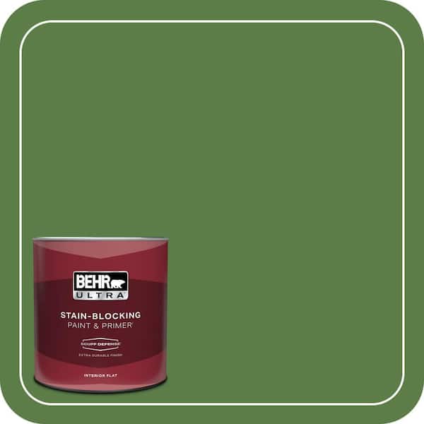 BEHR ULTRA 1 qt. #440D-6 Grassy Field Extra Durable Flat Interior Paint & Primer