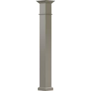 12' x 7-1/4" Endura-Aluminum Wellington Style Column, Square Shaft (Load-Bearing 20,000 lbs), Non-Tapered, Wicker