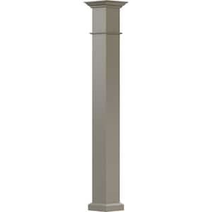 8' x 7-1/4" Endura-Aluminum Wellington Column, Square Shaft (For Post Wrap Installation), Non-Tapered, Wicker