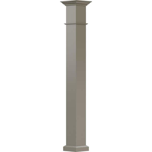 AFCO Industries 12' x 9" Endura-Aluminum Wellington Style Column, Square Shaft (Load-Bearing 15,000 lbs.) Non-Tapered, Wicker