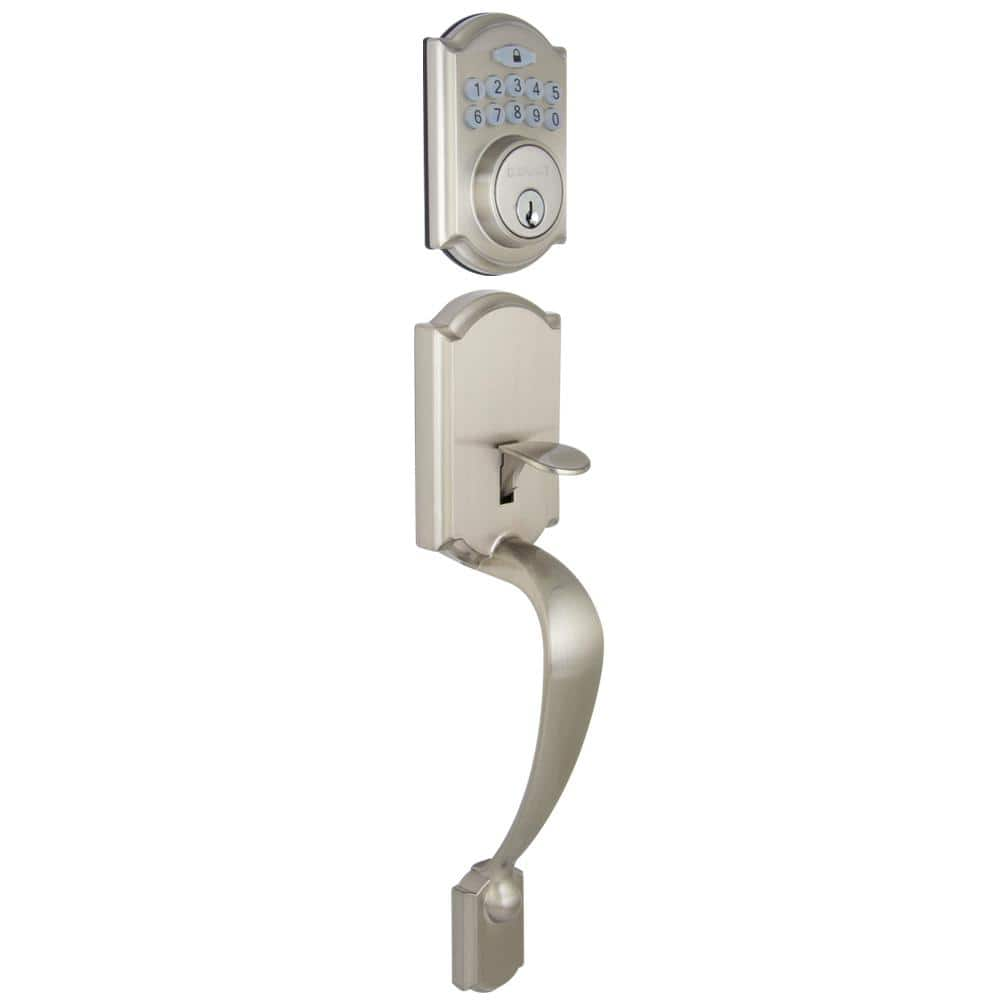 Defiant Castle Satin Nickel Electronic Door Handleset with