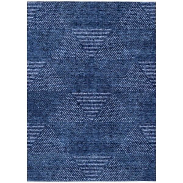 Chantille Machine Washable Indoor/Outdoor Abstract ACN777 Navy 8 ft. x 10 ft. Area Rug