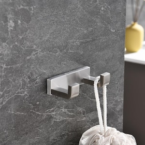 Bagno Bianca Stainless Steel Double Robe Hook in Brushed Nickel