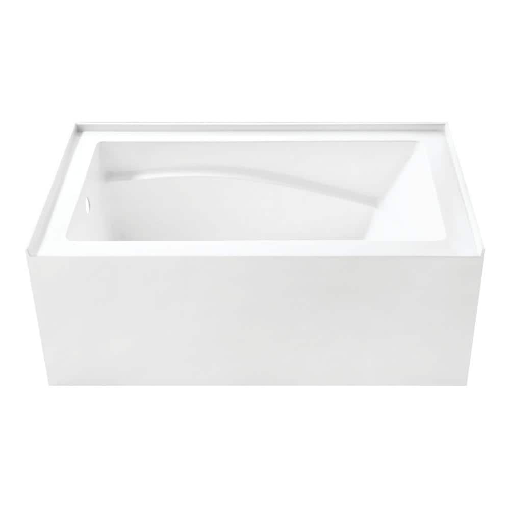 Aqua Eden 54 in. x 32 in. Acrylic Rectangular Alcove Soaking Bathtub with Left Drain in Glossy White price history on PriceWatchPro
