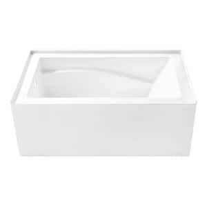Aqua Eden 54 in. x 32 in. Acrylic Rectangular Alcove Soaking Bathtub with Left Drain in Glossy White