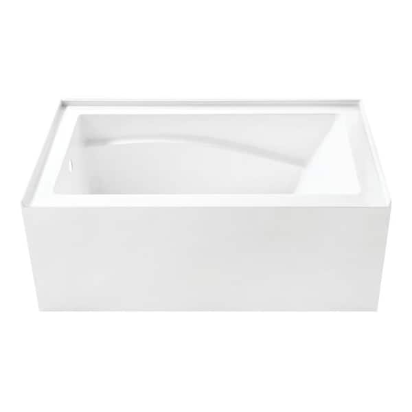 Aqua Eden 54 in. x 32 in. Acrylic Rectangular Alcove Soaking Bathtub with Left Drain in Glossy White