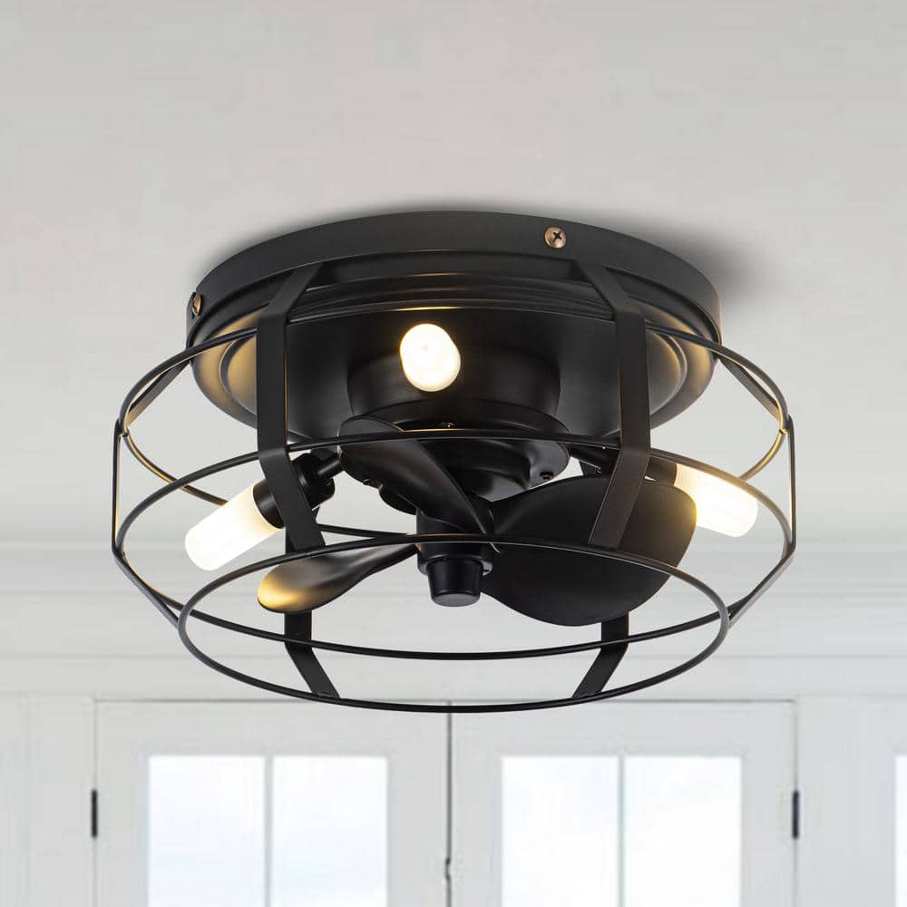 Parrot Uncle 12.2 in. Indoor Modern Bladeless Black Flush