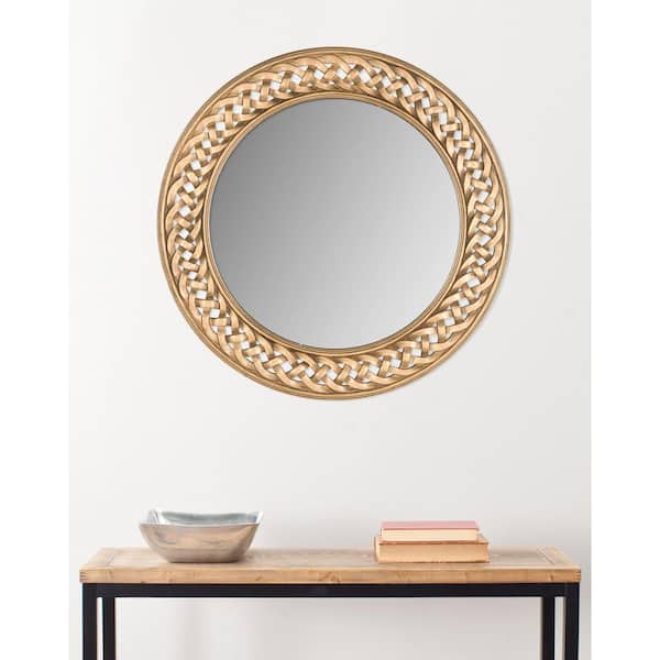 Braided Chain 24 in. H x 24 in. W Round Framed Mirror