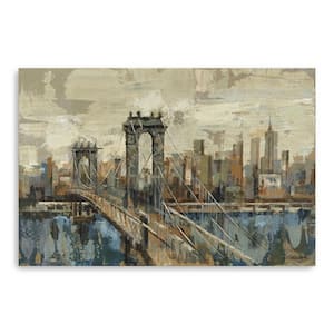 Victoria Inspired NYC City Skyline by Silvia Vassileva 1-Piece Giclee Unframed Architecture Art Print 48 in. x 32 in.