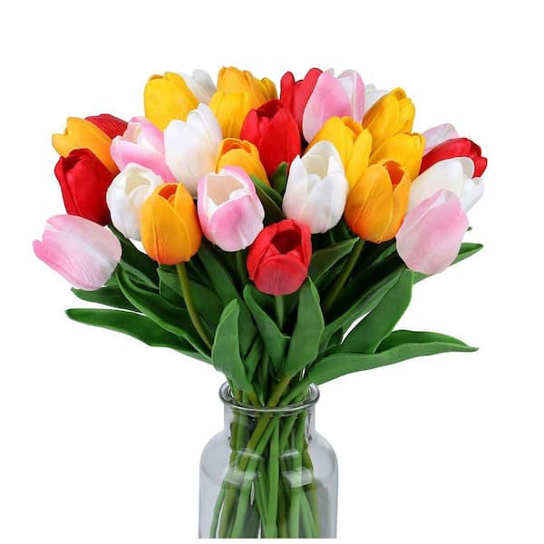 14 in. Multi-Colored Indoor/Outdoor Artificial Tulip