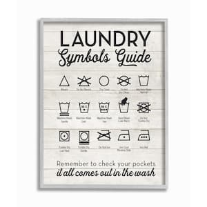 11 in. x 14 in. "Laundry Symbols Guide Typography " by Lettered and Lined Framed Wall Art
