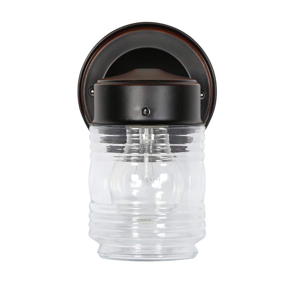 Cozy Glow Bronze Jelly Jar Direct Wired Sconce, Dimmable