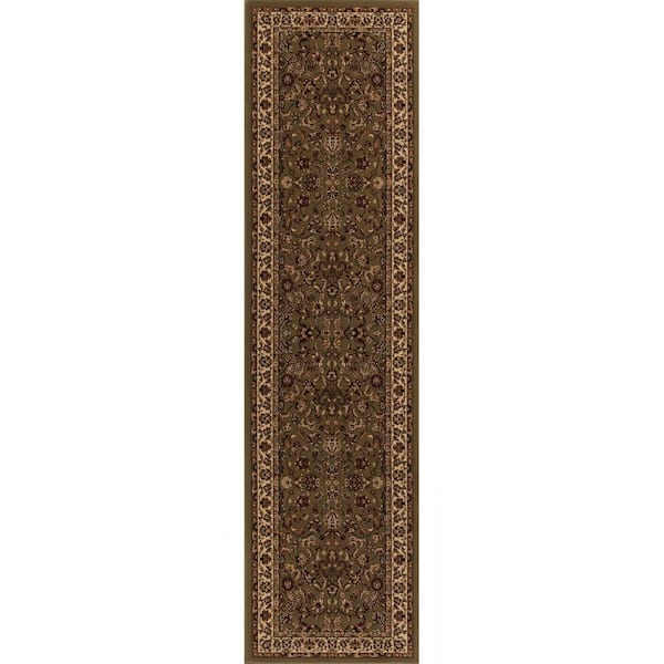 Concord Global Trading Persian Classics Kashan Green 2 ft. x 8 ft. Runner Rug