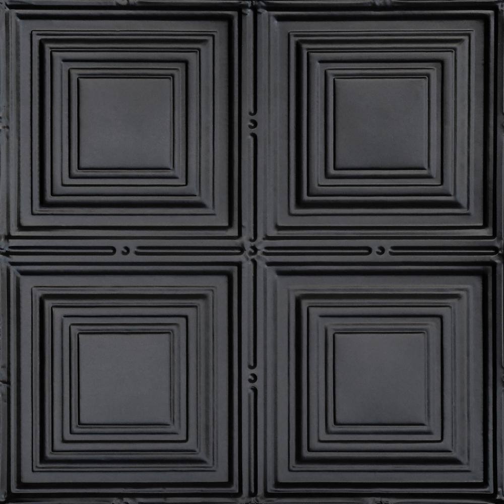 Cubism Satin Black 2 ft. x 2 ft. Decorative Nail Up Tin Ceiling Tile (48 sq. ft./case) price history on PriceWatchPro
