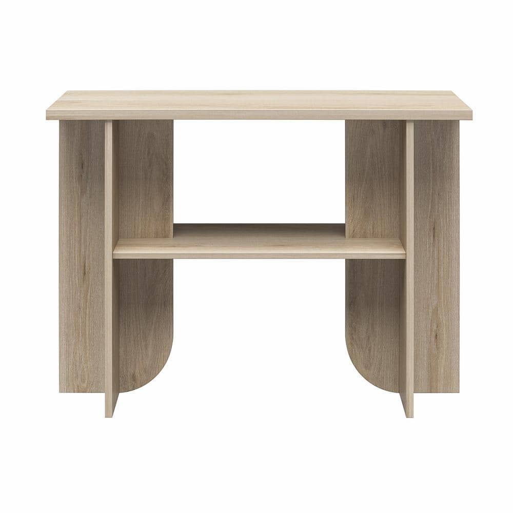 Light Oak Engineered Wood Minimalist Console Table