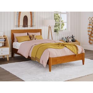 Aria Light Toffee Natural Bronze Solid Wood Frame Twin Modern Low Profile Platform Bed