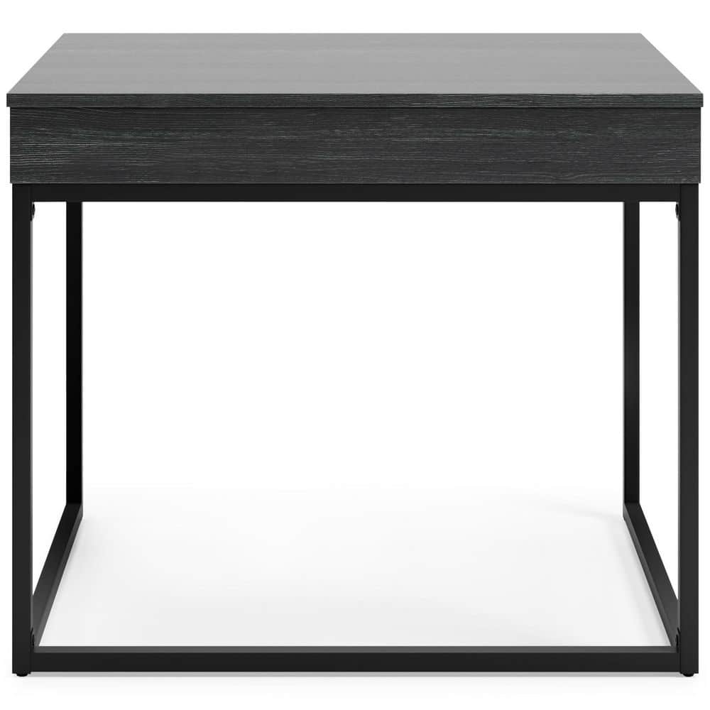 Sleek Black 36" Contemporary Home Office Desk with USB Port
