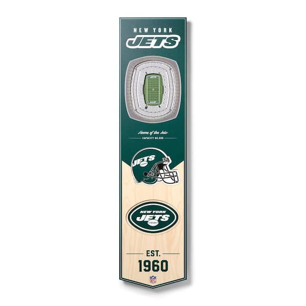 NFL New York Jets Wooden 8 x 32 3D Stadium Banner Decorative Sign -MetLife Stadium
