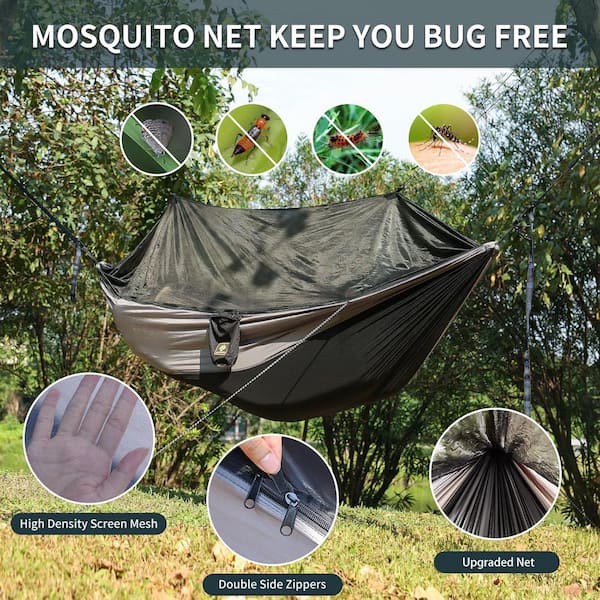SenQWFa 9.5 ft. Portable Lightweight Hammock with Tree Straps and
