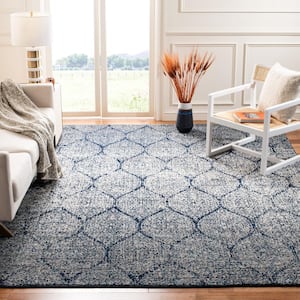 Madison Navy/Silver 9 ft. x 9 ft. Square Medallion Area Rug