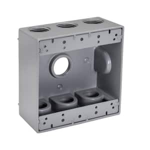 3/4 in. Weatherproof 7-Hole Double Gang Electrical Box