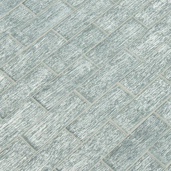MSI Chilcott Bright Subway 11.81 in. x 11.81 in. x 8mm Textured Glass Mesh-Mounted Mosaic Tile (9.7 sq. ft. / case)