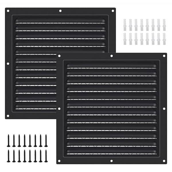 10 x 10 Aluminum Attic Shed Gable Vents with Screen for Home Garage Wall Ventilation 2-Pieces Black Rectangular