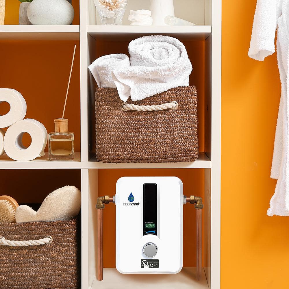 EcoSmart 240V 11 kW White Electric Tankless Water Heater