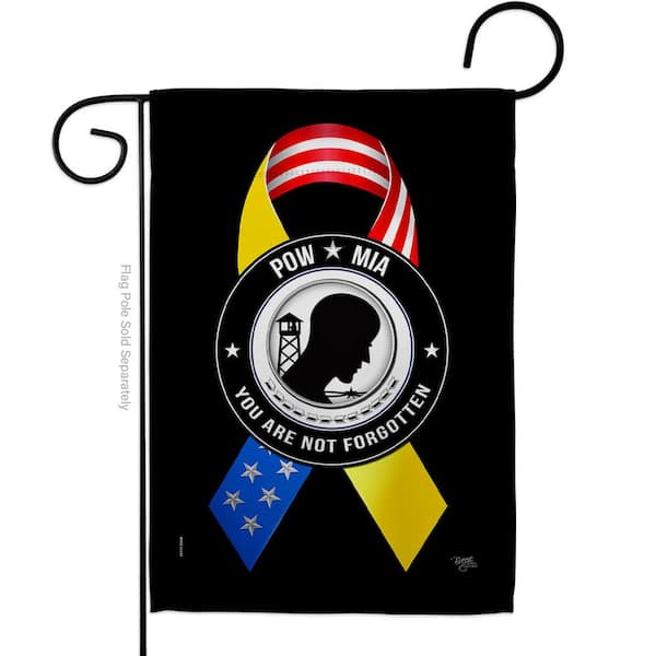Breeze Decor 13 in. x 18.5 in. Support POW MIA Troops Garden Flag Double-Sided Armed Forces Decorative Vertical Flags