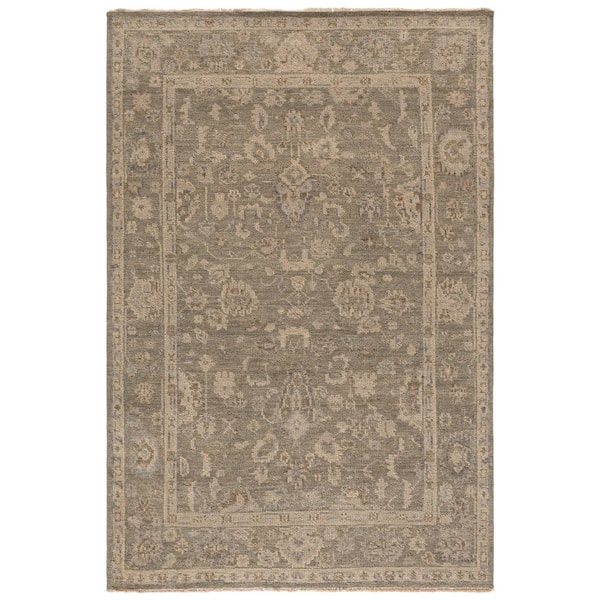Samarkand 6 ft. x 9 ft. Gray Traditional Oushak Floral Area Rug