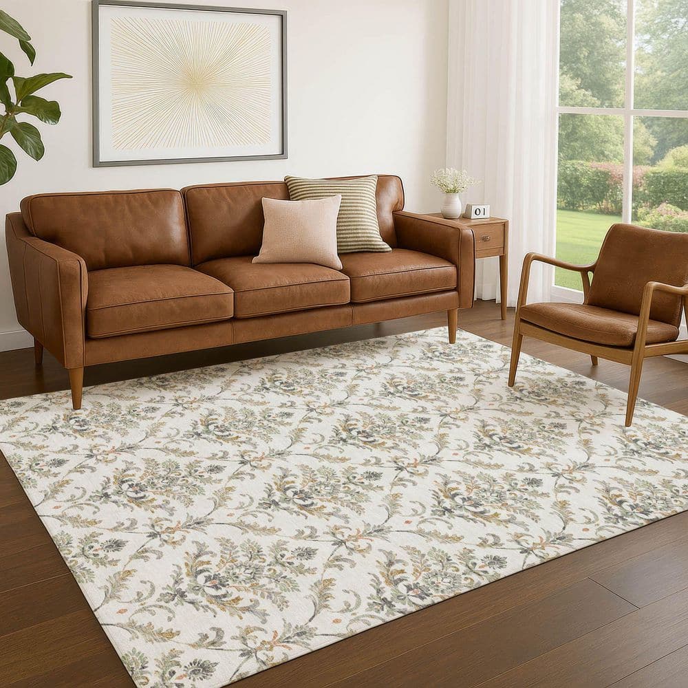 Chantille Machine Washable Indoor/Outdoor Abstract ACN2325 Ivory 3 ft. x 4 ft. Area Rug price history on PriceWatchPro