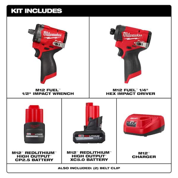 Milwaukee M12 FUEL 12V Li-Ion Brushless Cordless Stubby 1/2 in