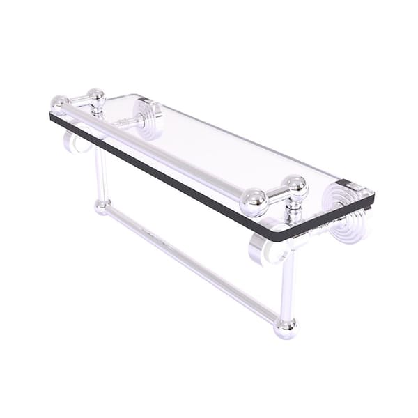 Allied Brass 16" Towel Bar With Glass Shelf – Brushed Bronze, Solid Brass, Tempered Glass