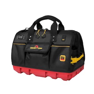 RED Base Series 18 in. 22-Pocket Large Mouth Tool Bag, 8 Loops, Comfort Grip Handles, Adjustable Padded Shoulder Strap