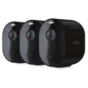 Pro 4 Spotlight Camera - Wireless Security, 2K Video and HDR, Color Night Vision, 2-Way Audio, 3 Pack, Black