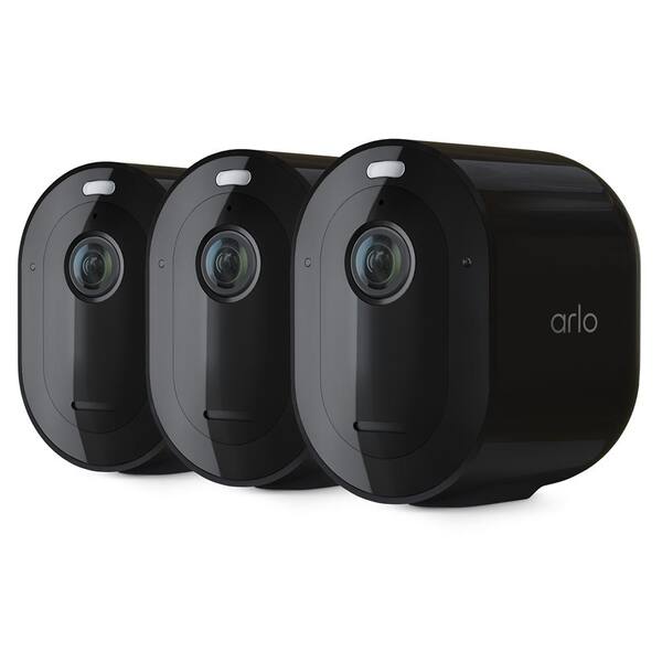 generøsitet blandt hver gang Arlo Pro 4 Spotlight Camera - Wireless Security, 2K Video and HDR, Color  Night Vision, 2-Way Audio, 3 Pack, Black VMC4350B-100NAS - The Home Depot