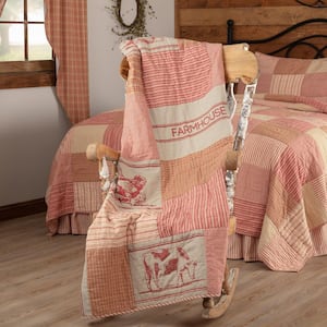 Sawyer Mill Red Farm Animal Quilted Cotton 60 in. x 50 in. Throw