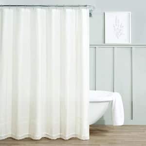 Annabella White Cotton 72in. X 72in. Shower Curtain