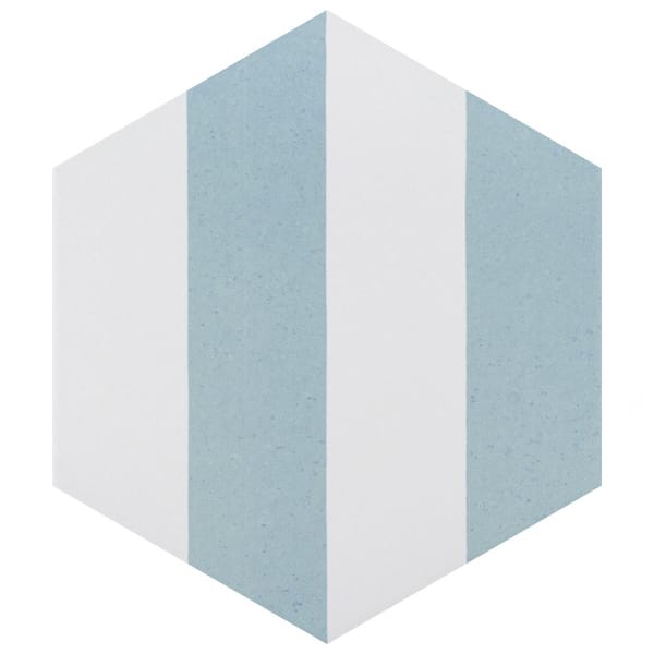 Merola Tile Porto Capri Hex Aqua 8-5/9 in. x 9-7/8 in. Porcelain Floor and Wall Take Home Tile Sample