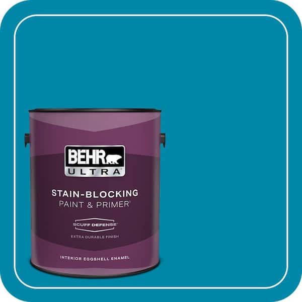 BEHR ULTRA 1 gal. #P490-6 Hacienda Blue Extra Durable Eggshell Enamel Interior Paint & Primer