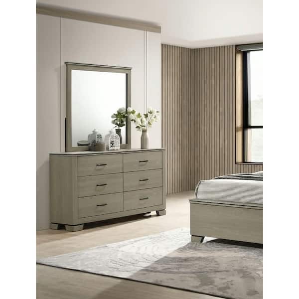 Acme Furniture Allegra Weathered Gray 6-Drawer 58 in. Dresser