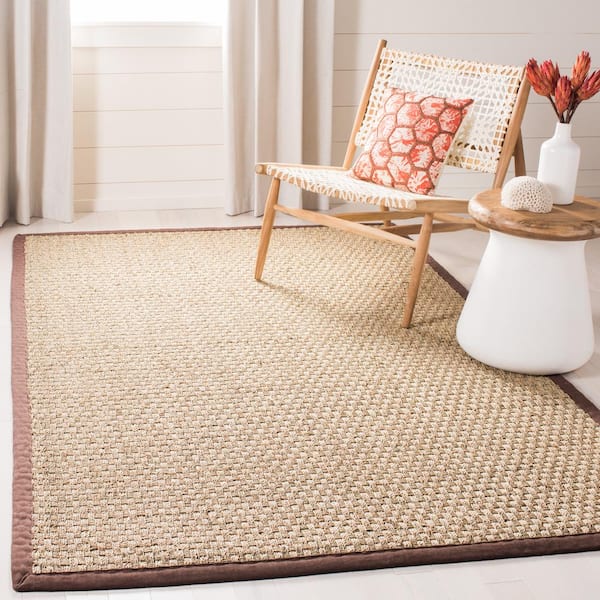 Natural Fiber Beige/Dark Brown Doormat 2 ft. x 3 ft. Border Area Rug