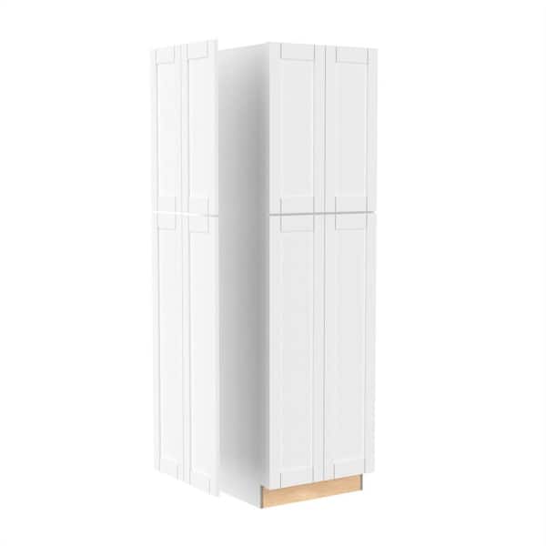 Home Decorators Collection Washington 23.8 in. W x 0.75 in. D x 84 in. H in Vesper White Shaker Stock Assembled Pantry Kitchen Cabinet End Panel