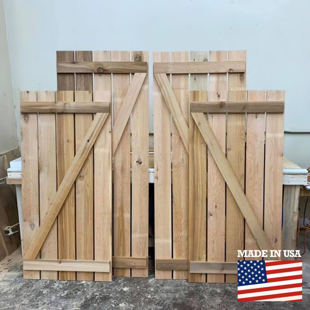 Rustic Western Red Cedar 78" Handcrafted Board-n-Batten Shutters