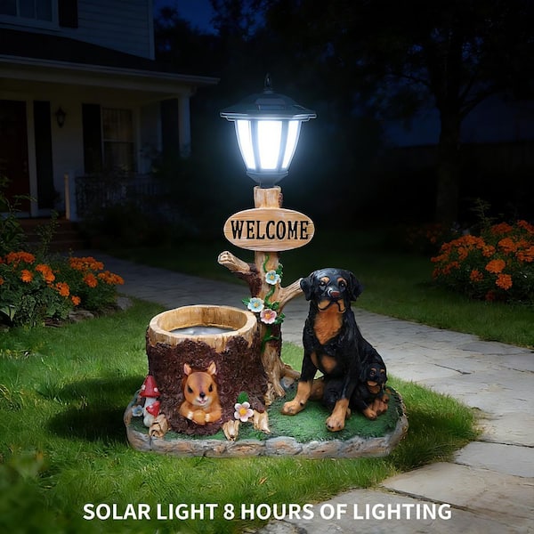 Garden Dog Statue Decoration, 21.7 in. L x 11.8 in. W x 18.1 in. H