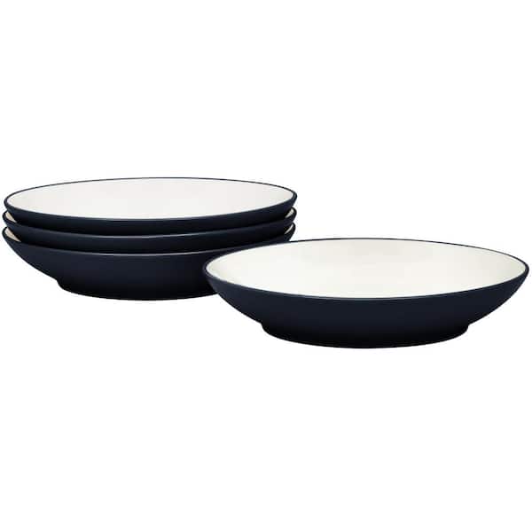 Colorwave Navy 9 in., 35 fl.oz (Blue) Stoneware Coupe Pasta Bowls, (Set of 4)