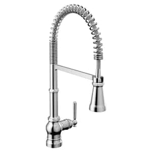 Paterson Single-Handle Pre-Rinse Spring Pulldown Sprayer Kitchen Faucet with Power Clean in Chrome