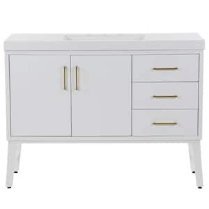 Willmar 49 in. W x 19 in. D x 37 in. H Single Sink Freestanding Bath Vanity in White with White Cultured Marble Top