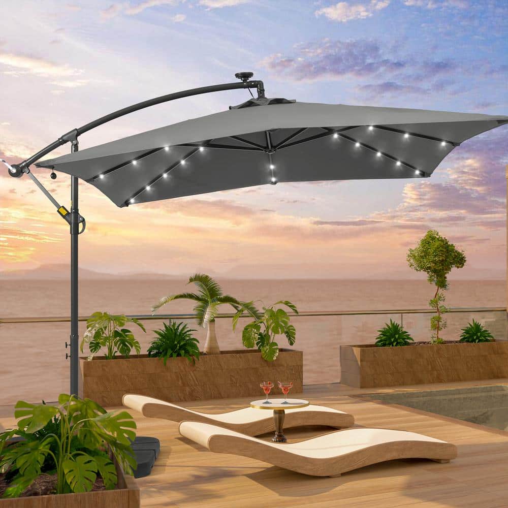 ★SOL★ JOYESERY 8.2 ft. x 8.2 ft. Outdoor Cantilever Umbrella, Square 32